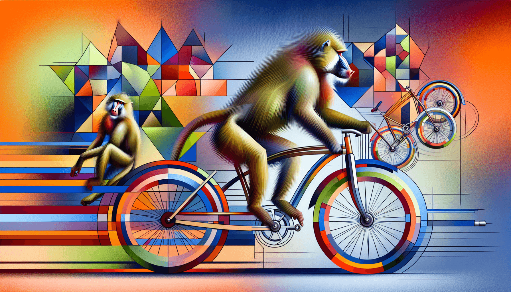 Abstract artwork for Baboons and Bicycles