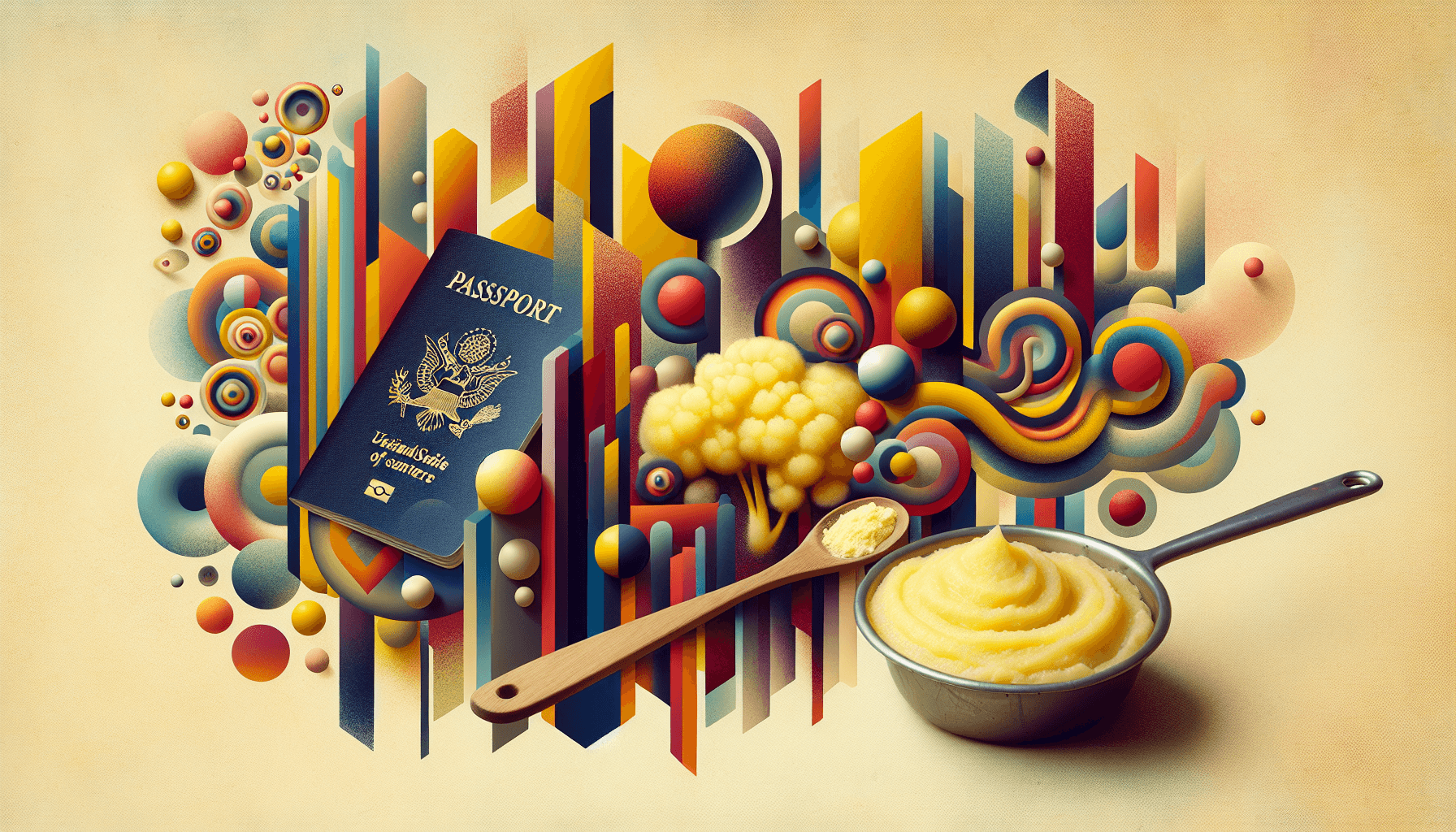 Abstract artwork for Passports and Polenta