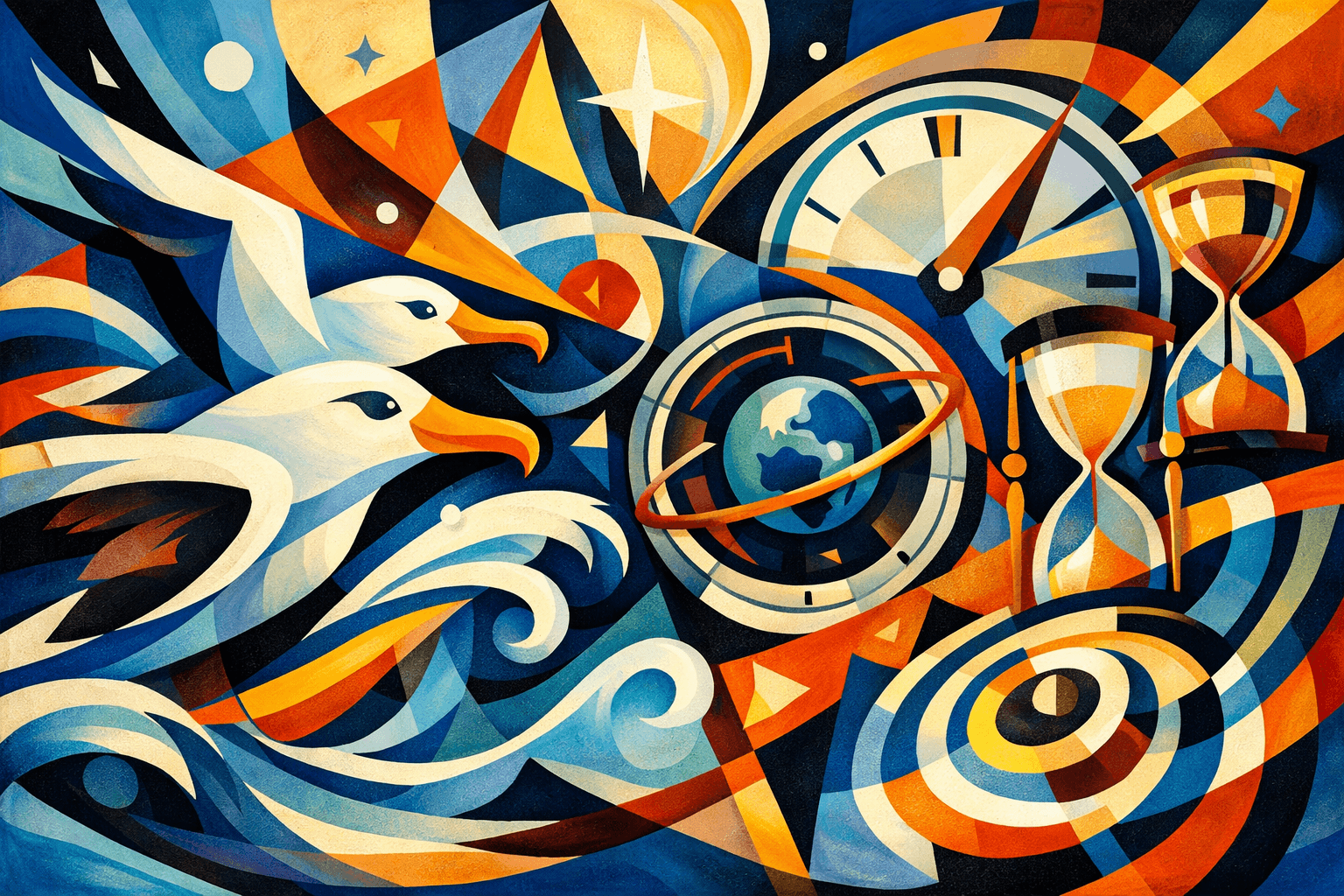 Abstract artwork for Albatrosses and Time Scouts