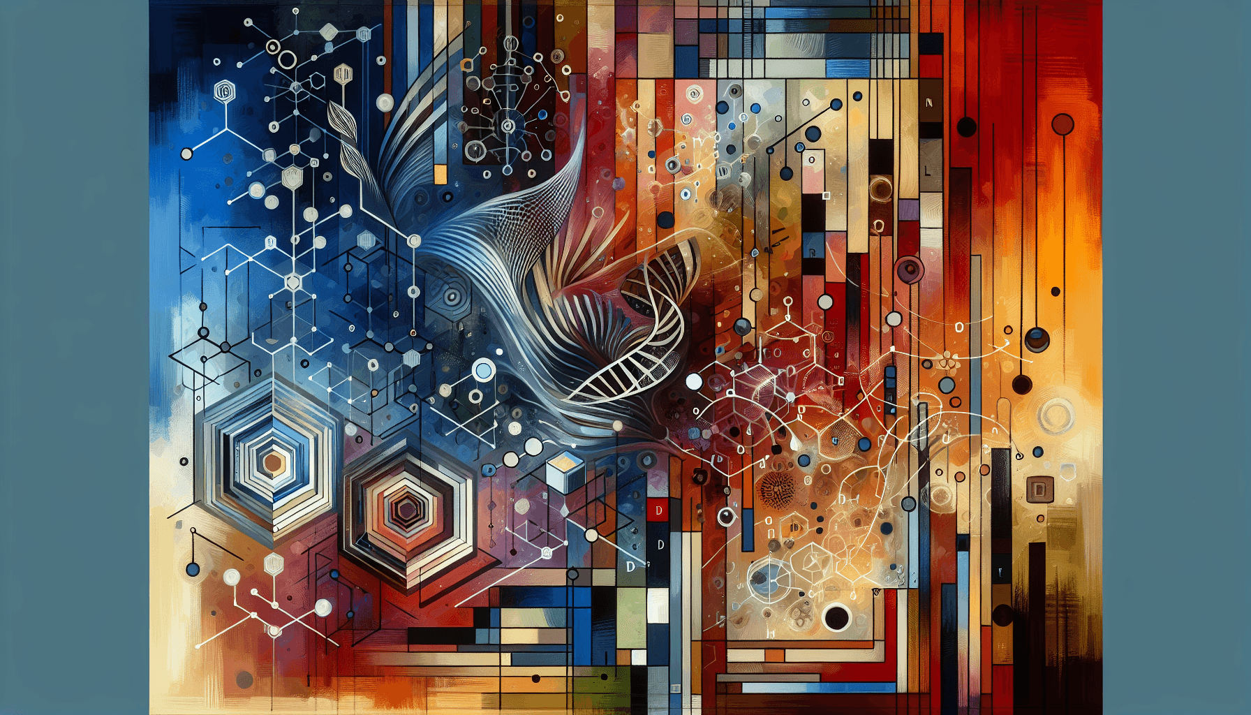 Abstract artwork for biological and genetic theories criminology