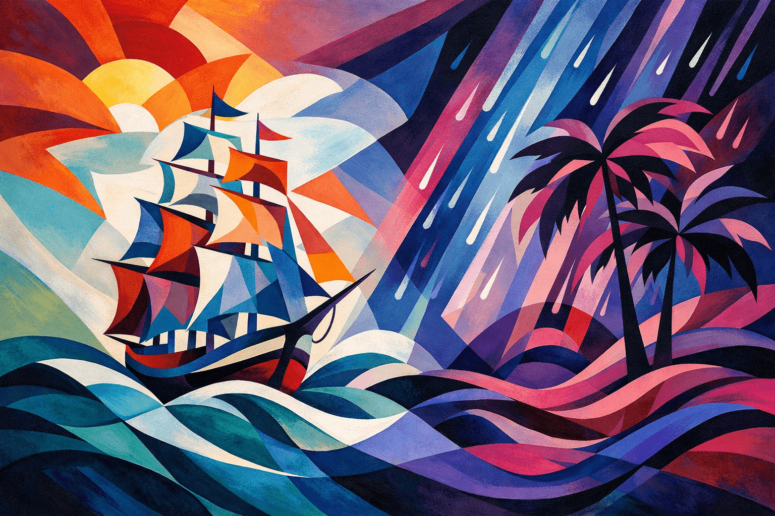 Abstract artwork for Brigantine and Velvet Monsoon