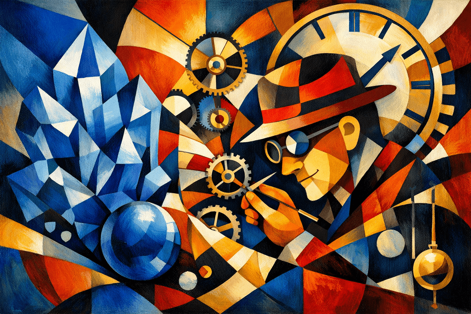 Abstract artwork for Cobalt and the Watchmaker