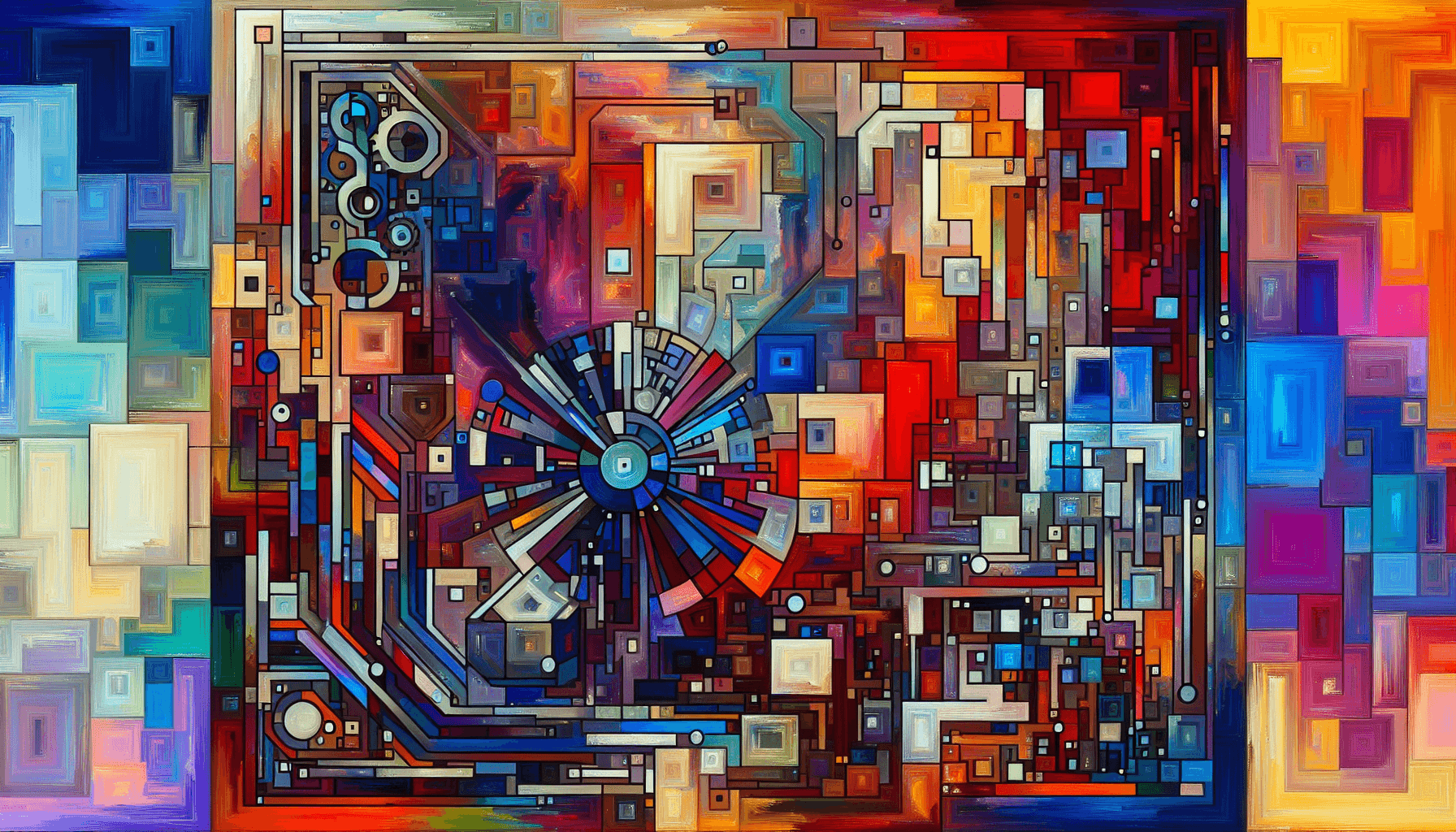 Abstract artwork for componants of computers and networks