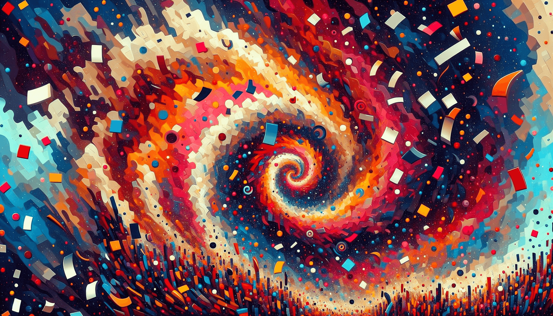 Abstract artwork for Confetti and Quasars