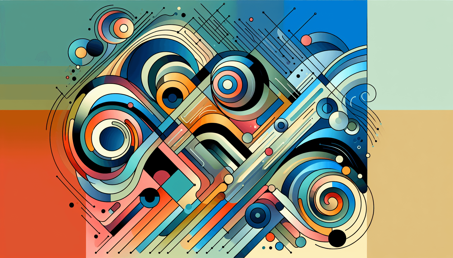 Abstract artwork for create a quiz about the use of simple past and present perfect tenses