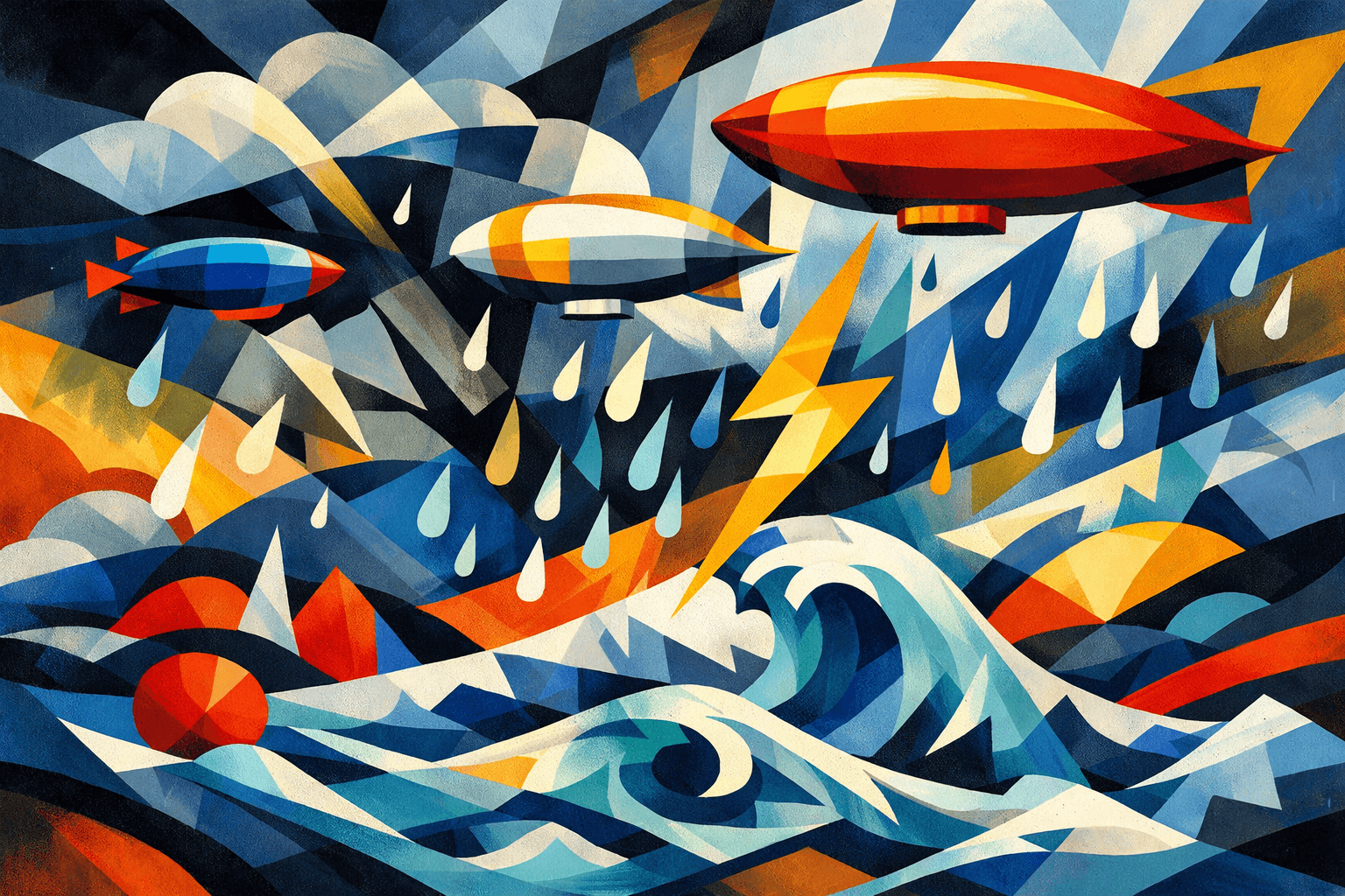 Abstract artwork for Deluge and Dirigibles