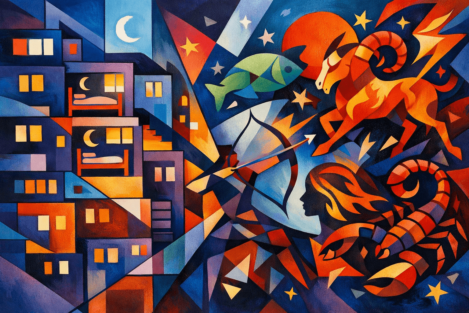 Abstract artwork for Dormitories and Zodiac Rebellions