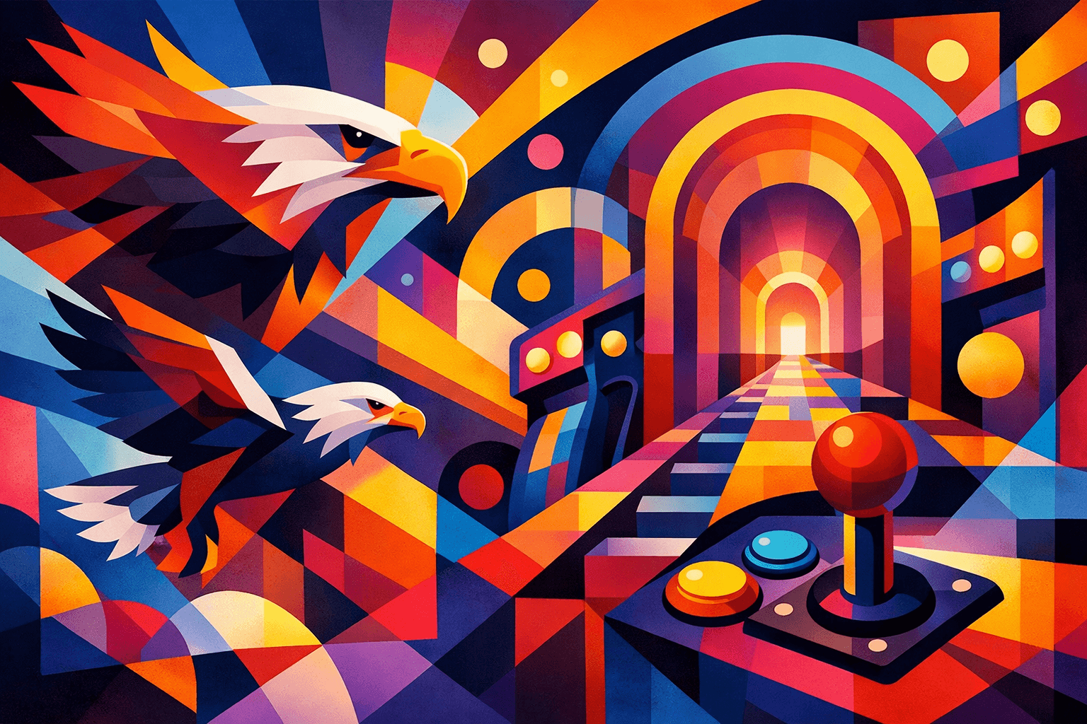 Abstract artwork for Eagles and Arcades