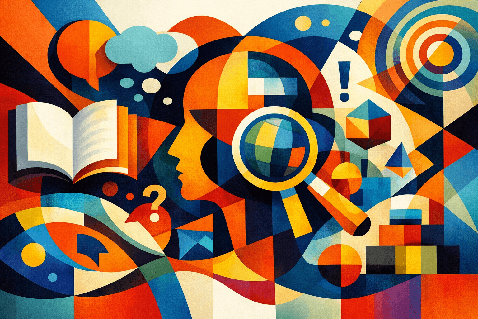 Abstract artwork for English vocabulary