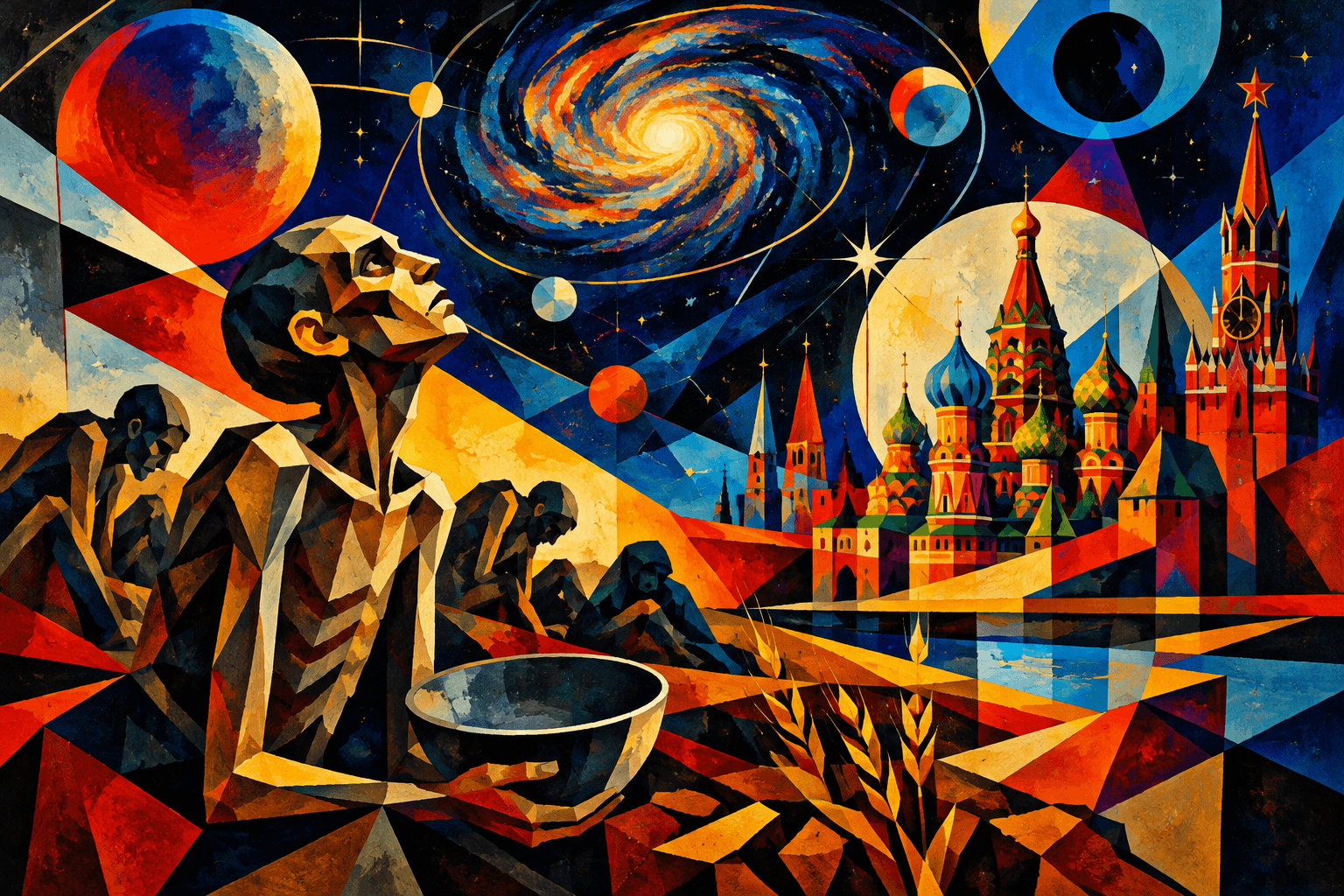 Abstract artwork for Famine and the Cosmos of Moscowia