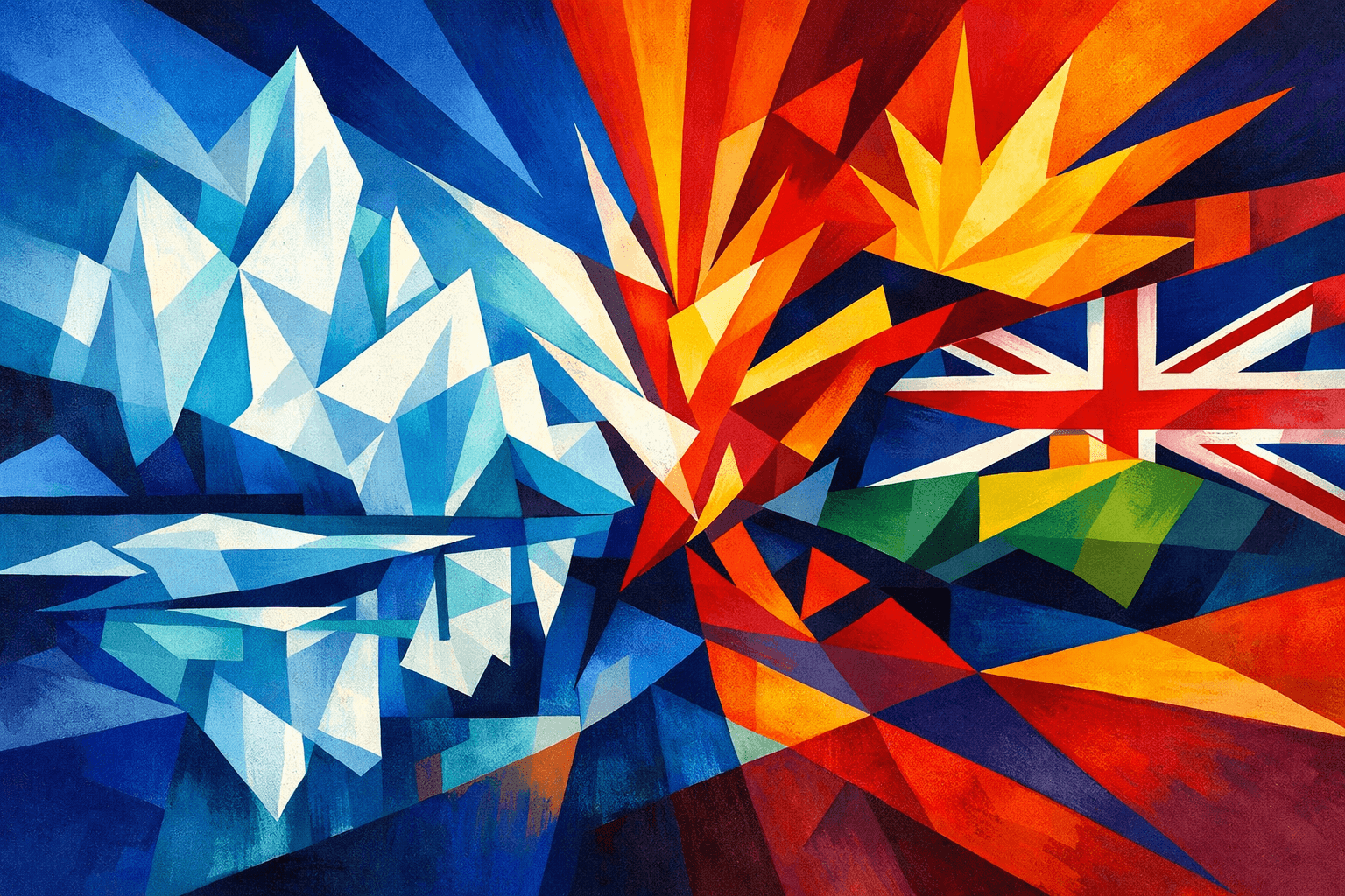 Abstract artwork for Icebergs and Commonwealth Clashes