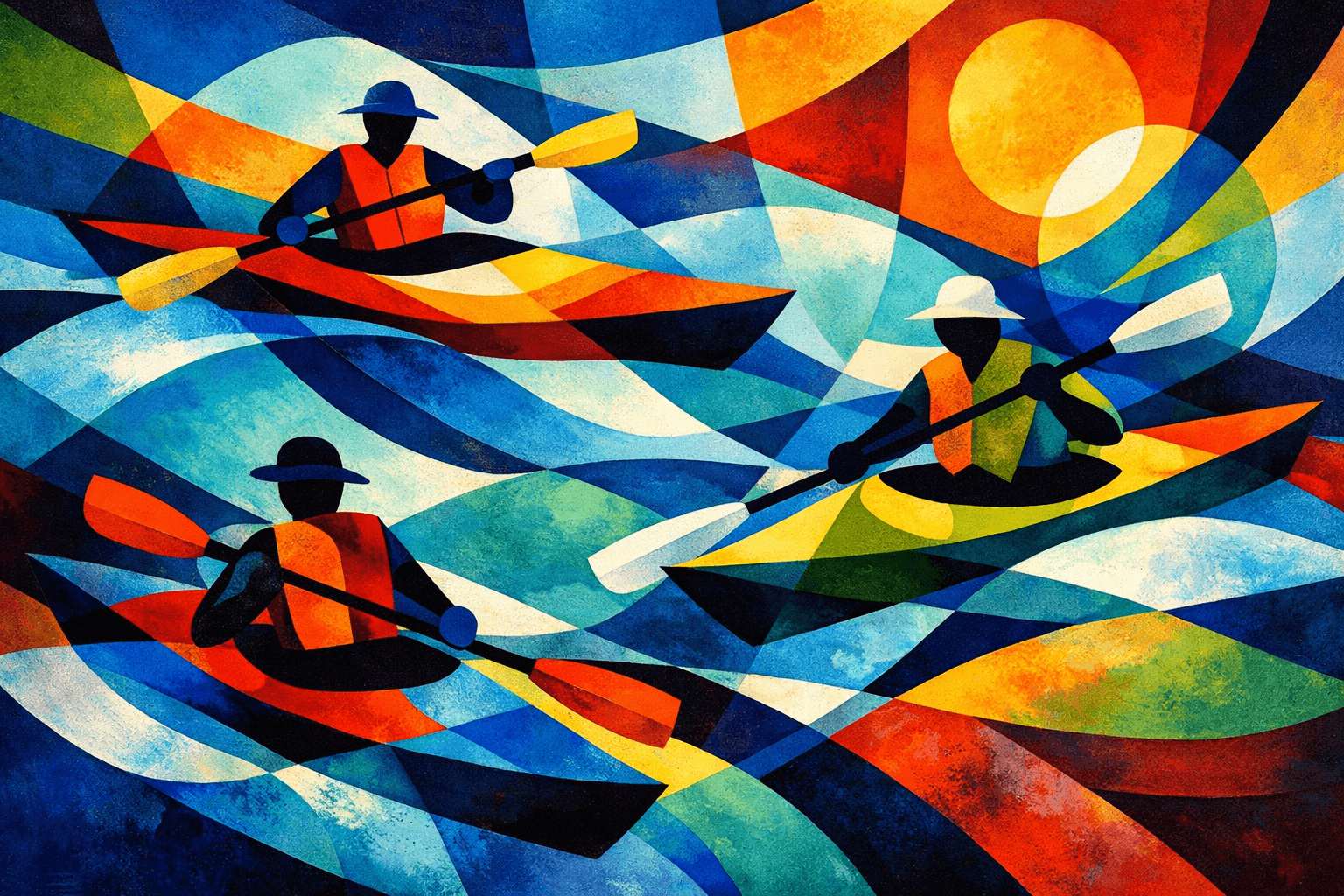 Abstract artwork for Kayaks and Silent Navigators