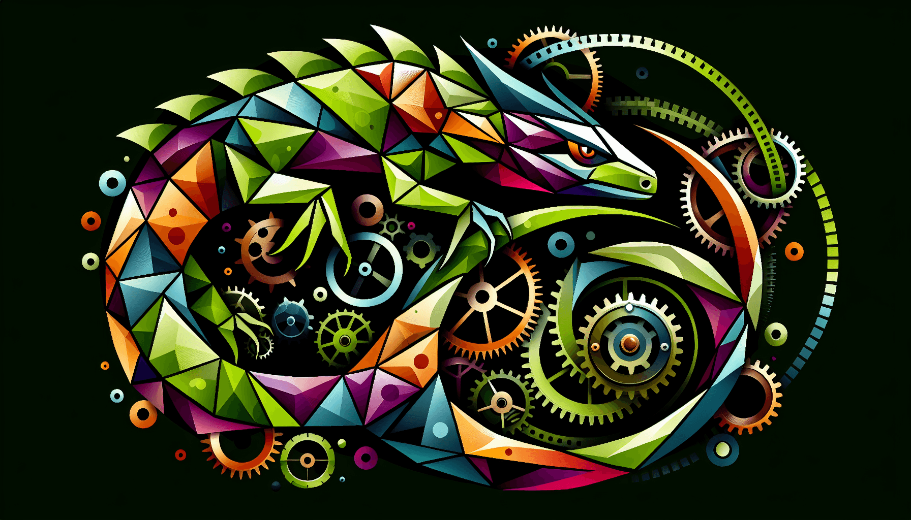 Abstract artwork for Komodo and Clockwork