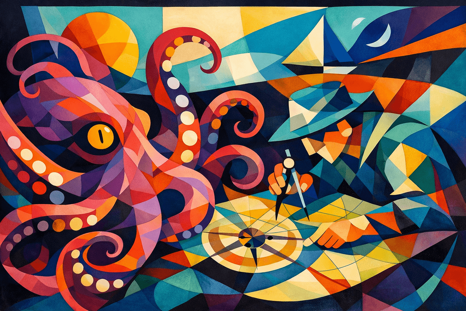 Abstract artwork for Kraken and Cartographer