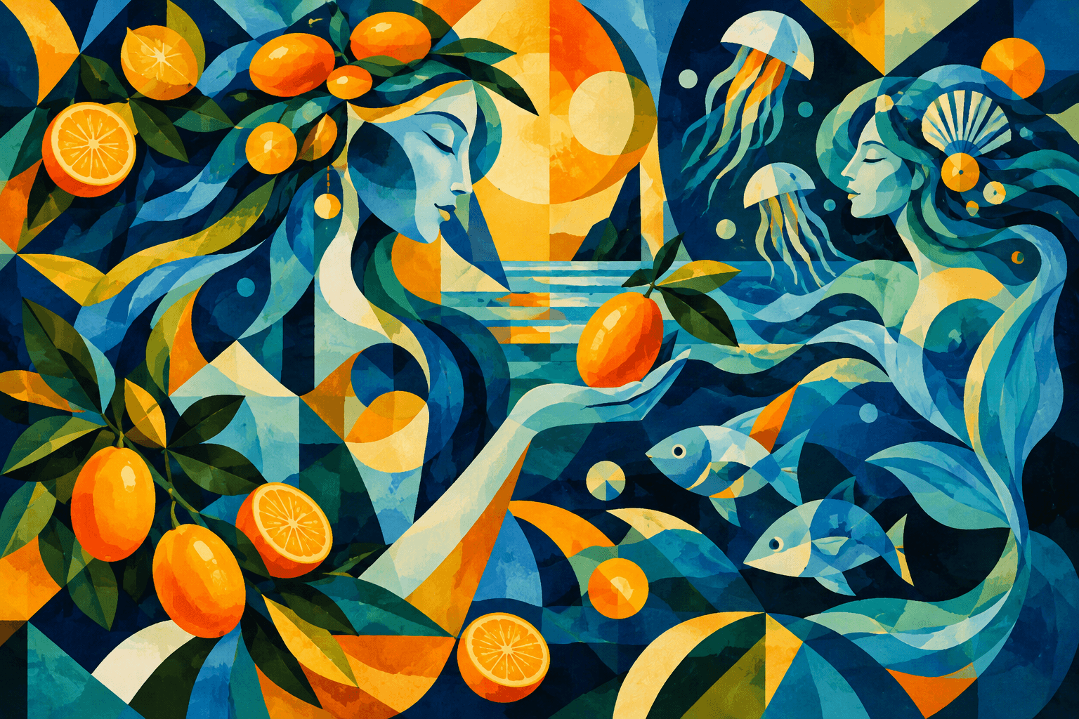 Abstract artwork for Kumquat and Sea Spirits
