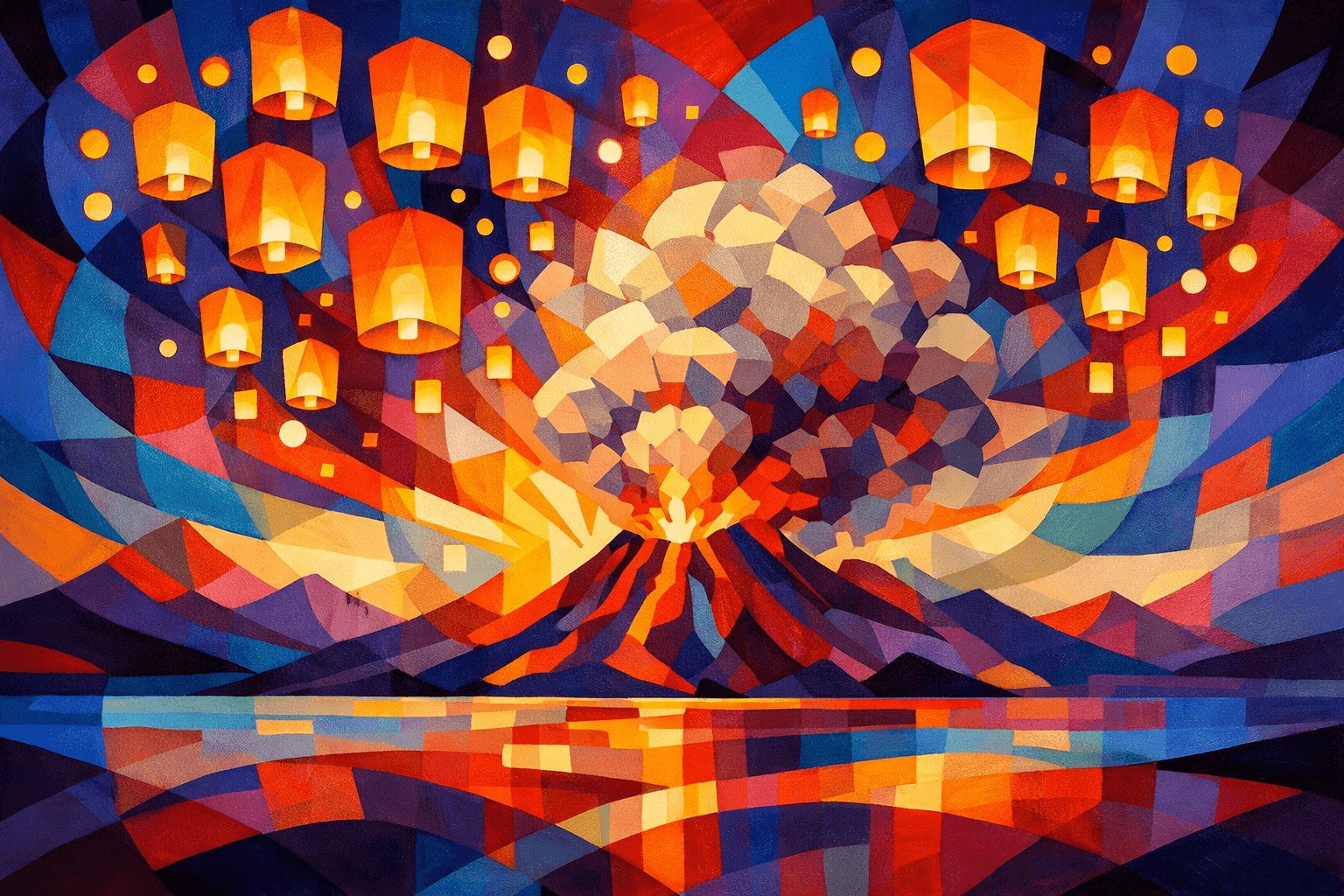 Abstract artwork for Lanterns and Pinatubo