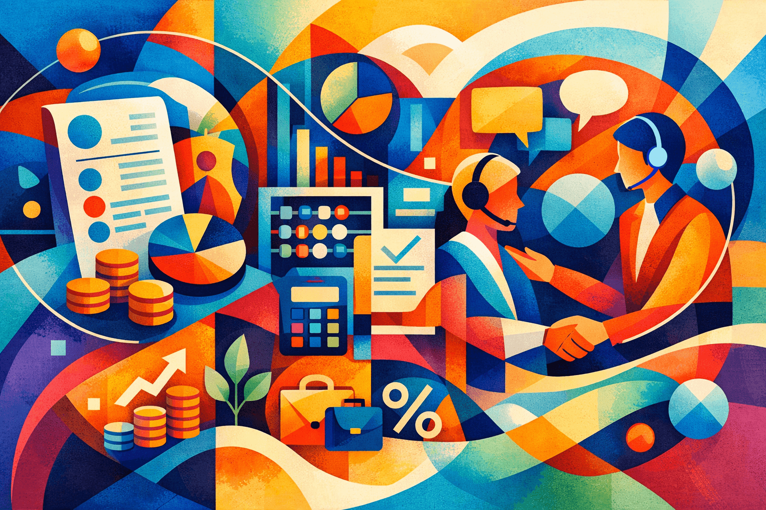 Abstract artwork for liquidacion de nomina y prestaciones sociales contabilidad atencion al cliente