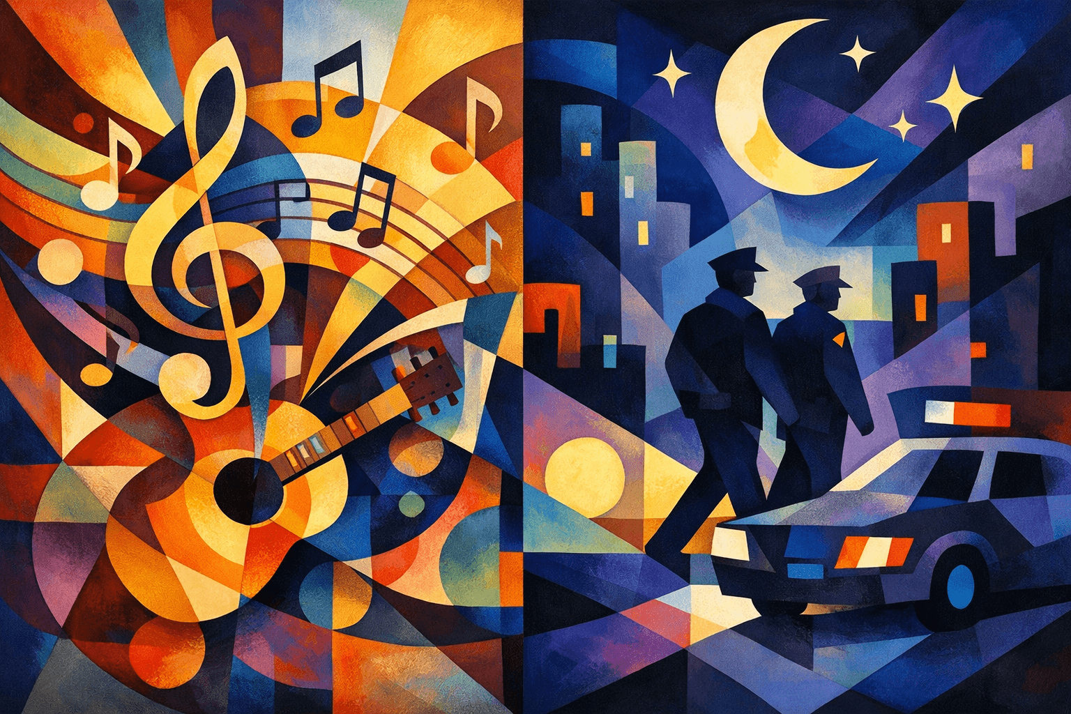 Abstract artwork for Melody and Midnight Patrol