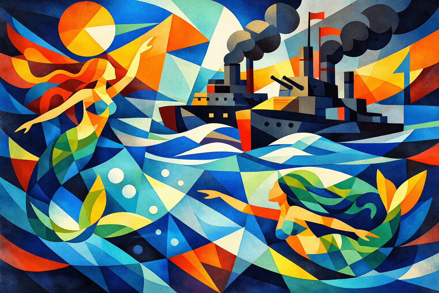 Abstract artwork for Mermaids and Ironclads