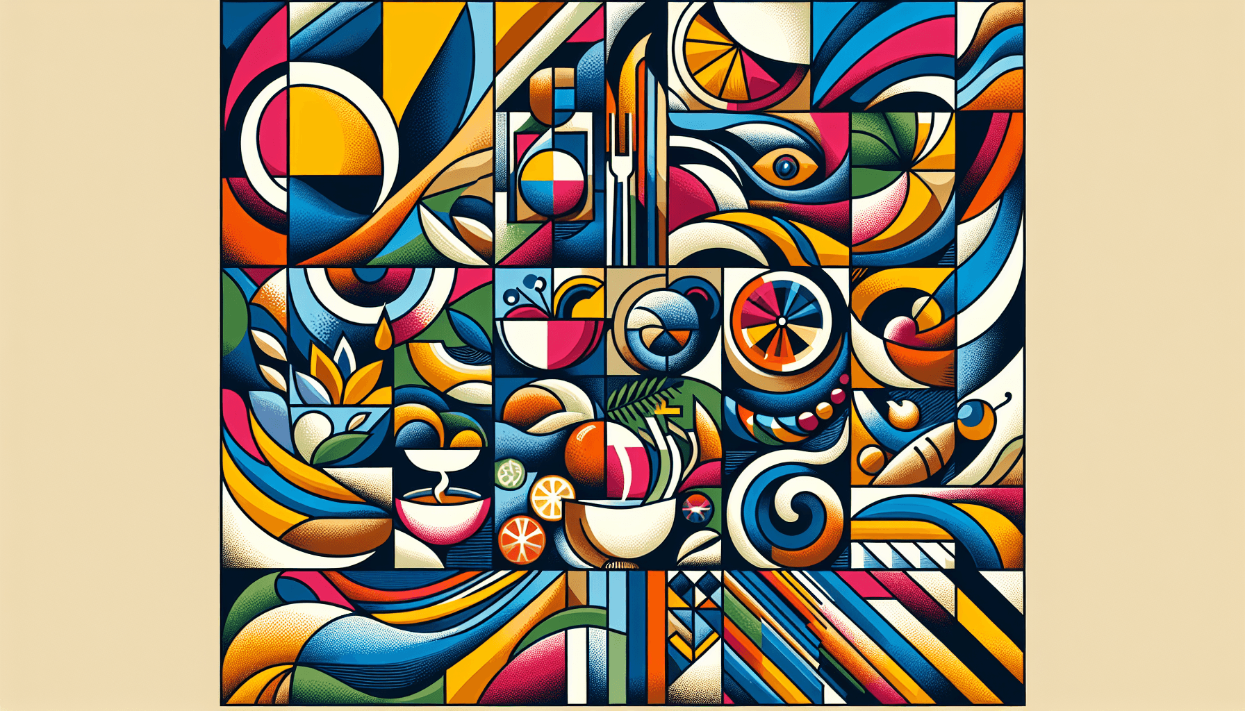 Abstract artwork for National dishes around the world