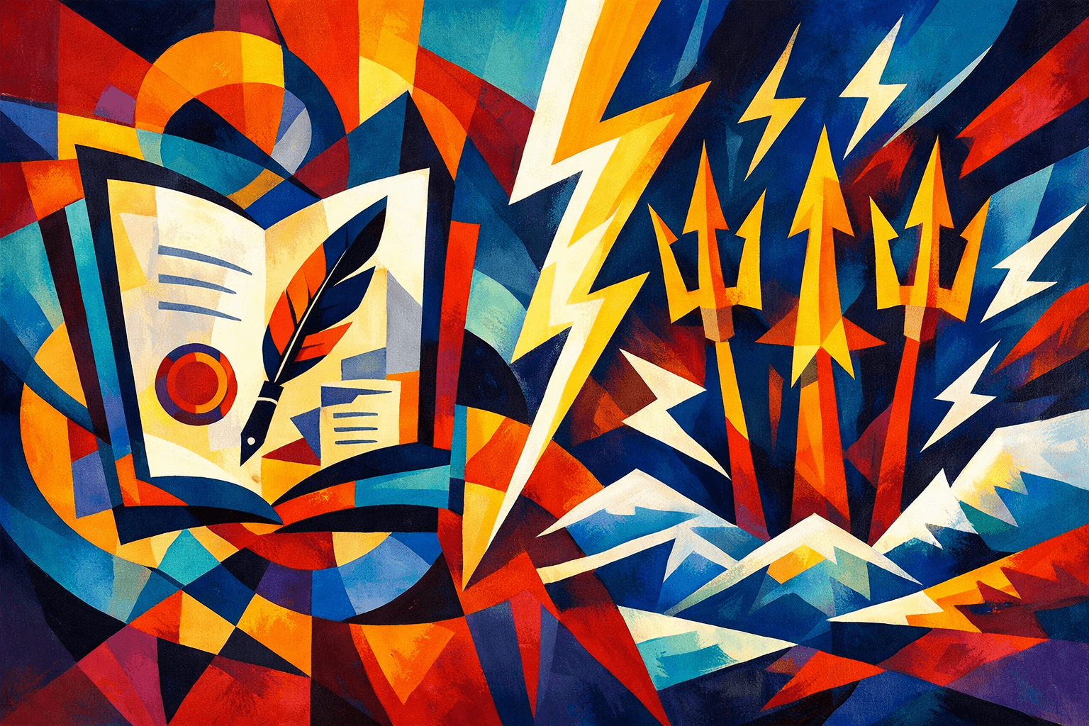 Abstract artwork for Notary and Thunder Tridents