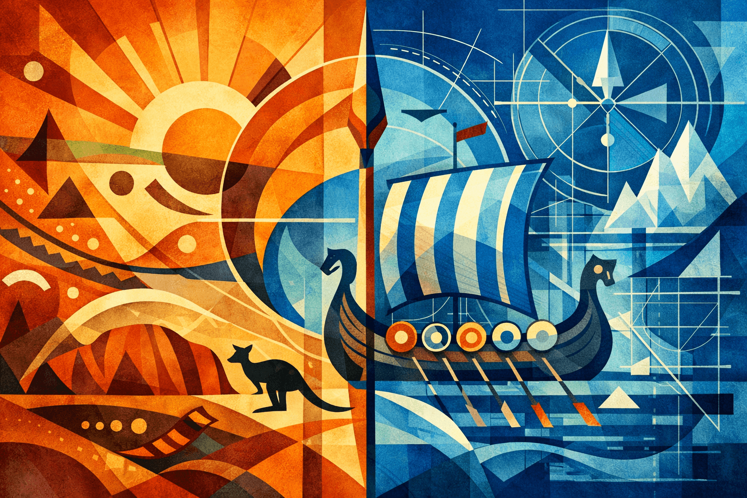 Abstract artwork for Outback and Viking Blueprints