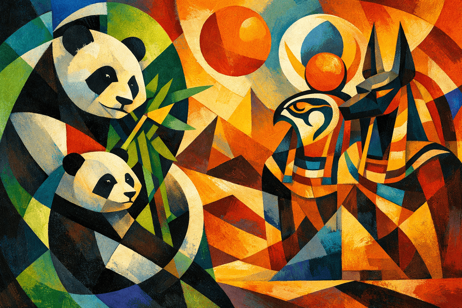 Abstract artwork for Pandas and Desert Gods