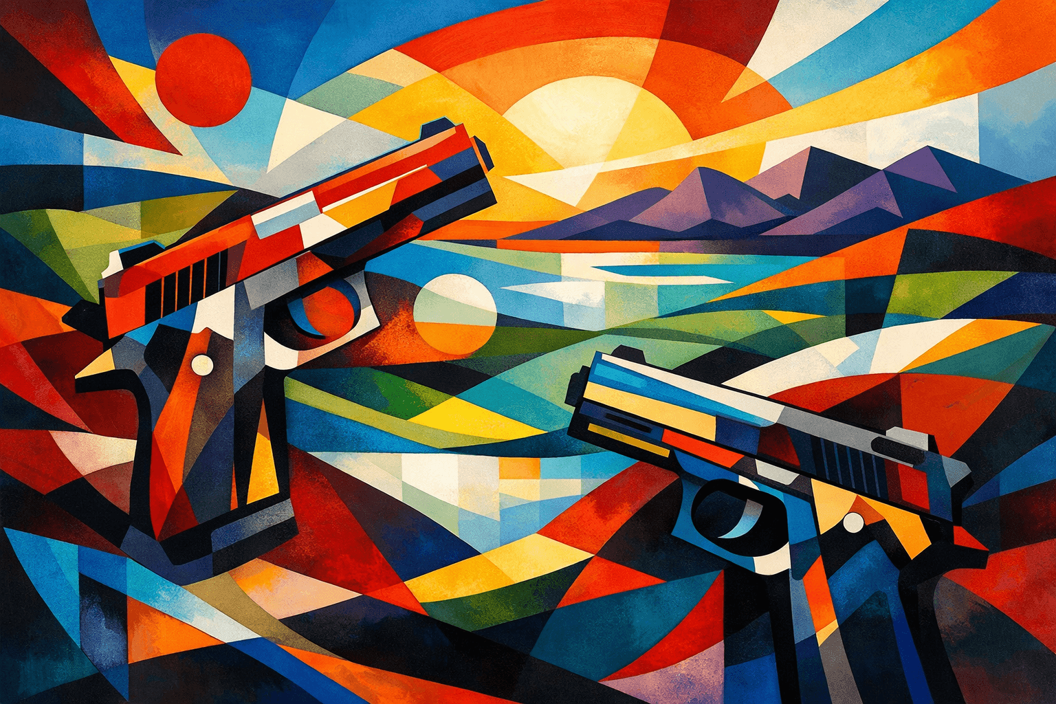 Abstract artwork for Pistols and Panoramas