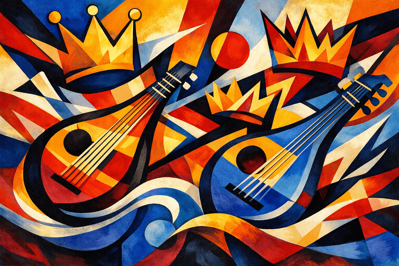 Abstract artwork for Querulous Zithers and Crowns