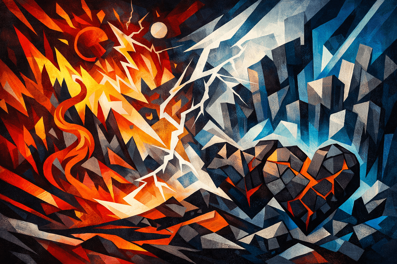 Abstract artwork for Ragnarok and Basalt Hearts