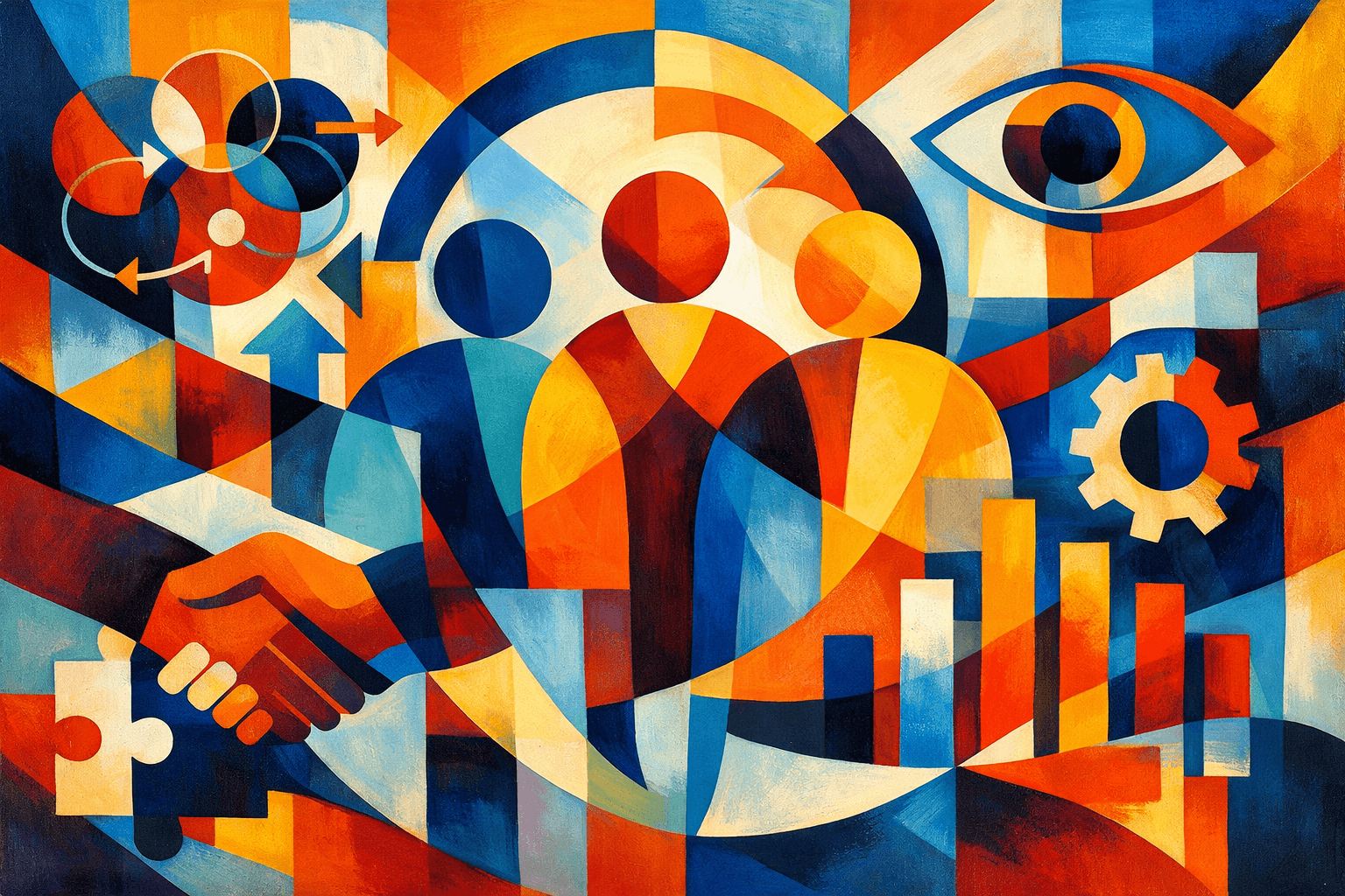 Abstract artwork for recursos humanos