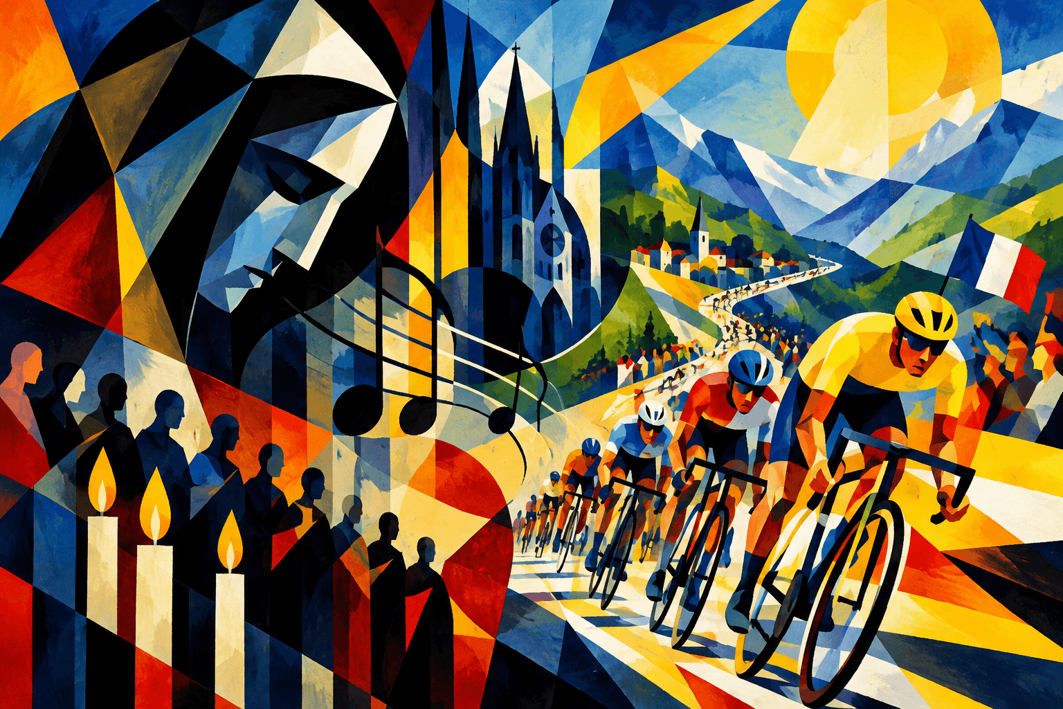 Abstract artwork for Requiem and Tour de France