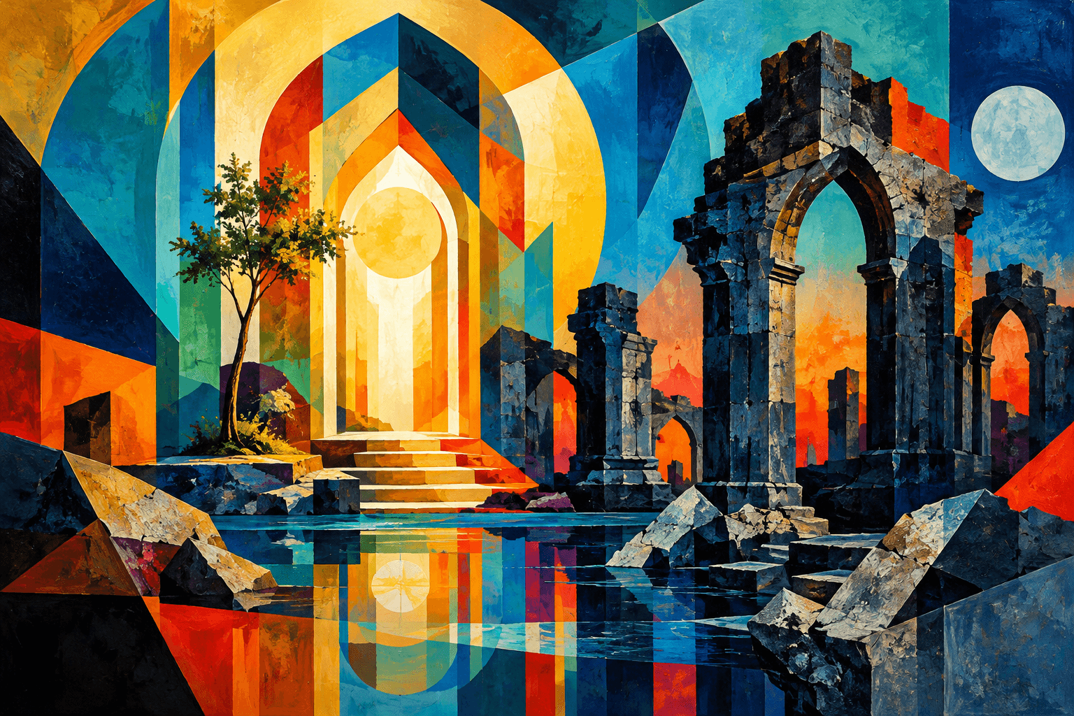 Abstract artwork for Sanctuary and Ruins