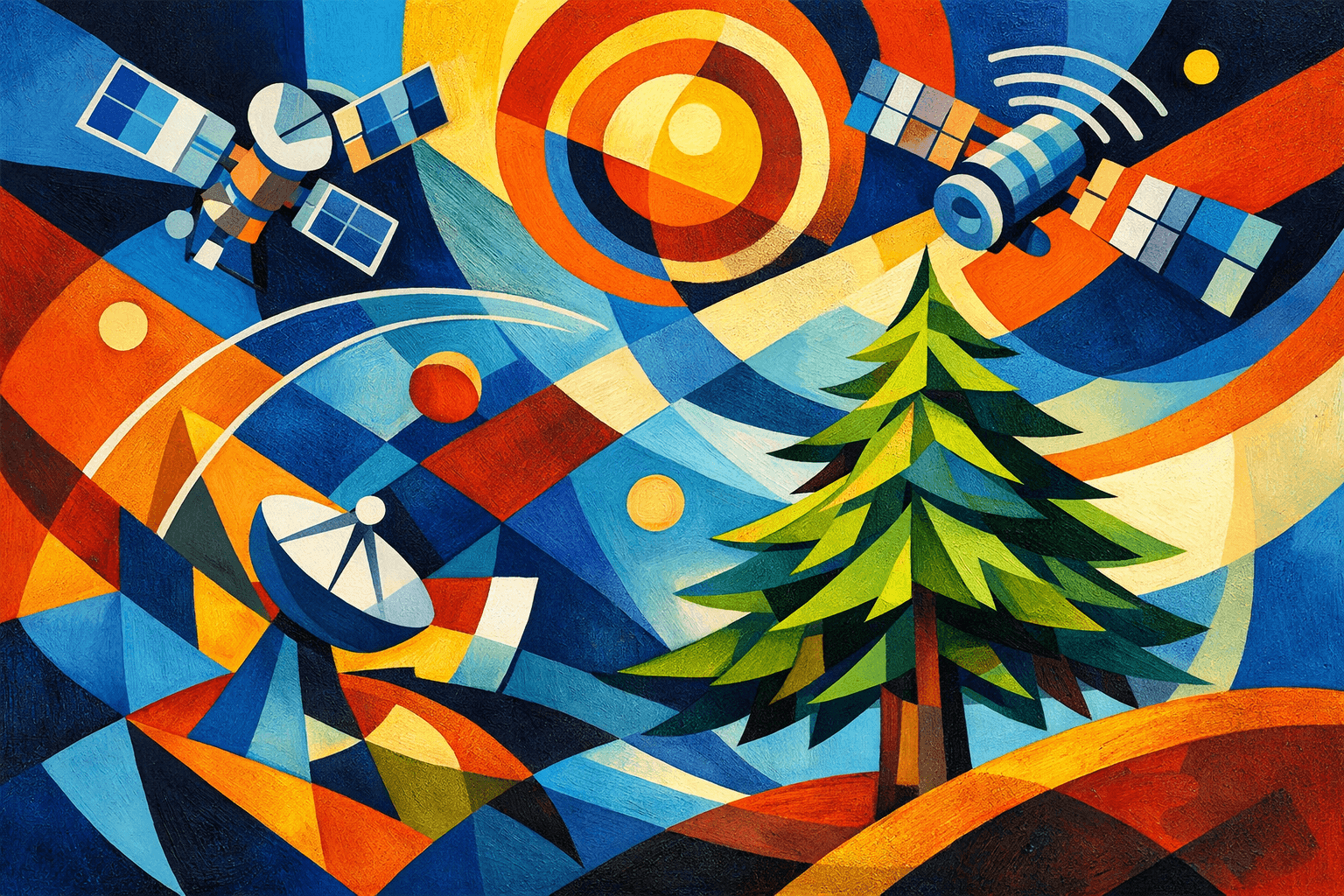 Abstract artwork for Satellites and Cedar