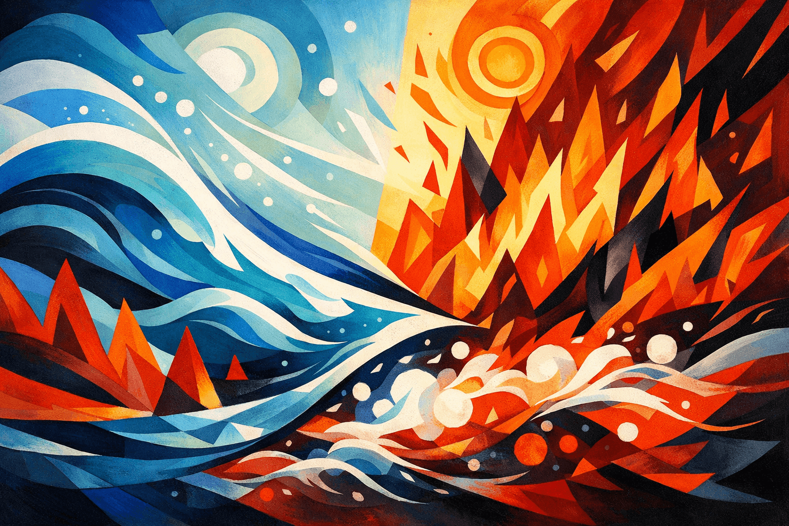 Abstract artwork for Tidal Fronts and Firestorms