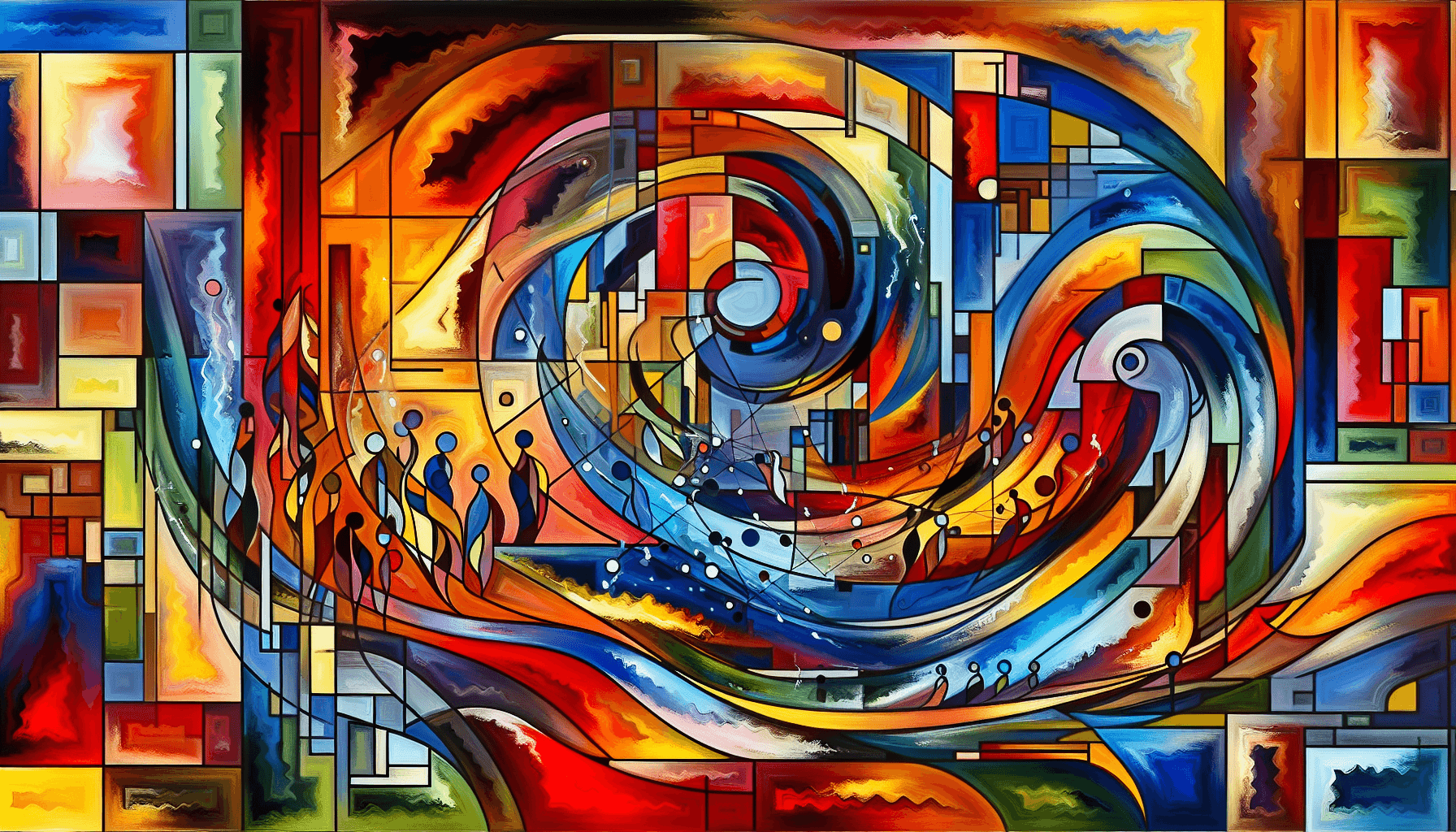 Abstract artwork for History, Science, Technology, and Culture Quiz