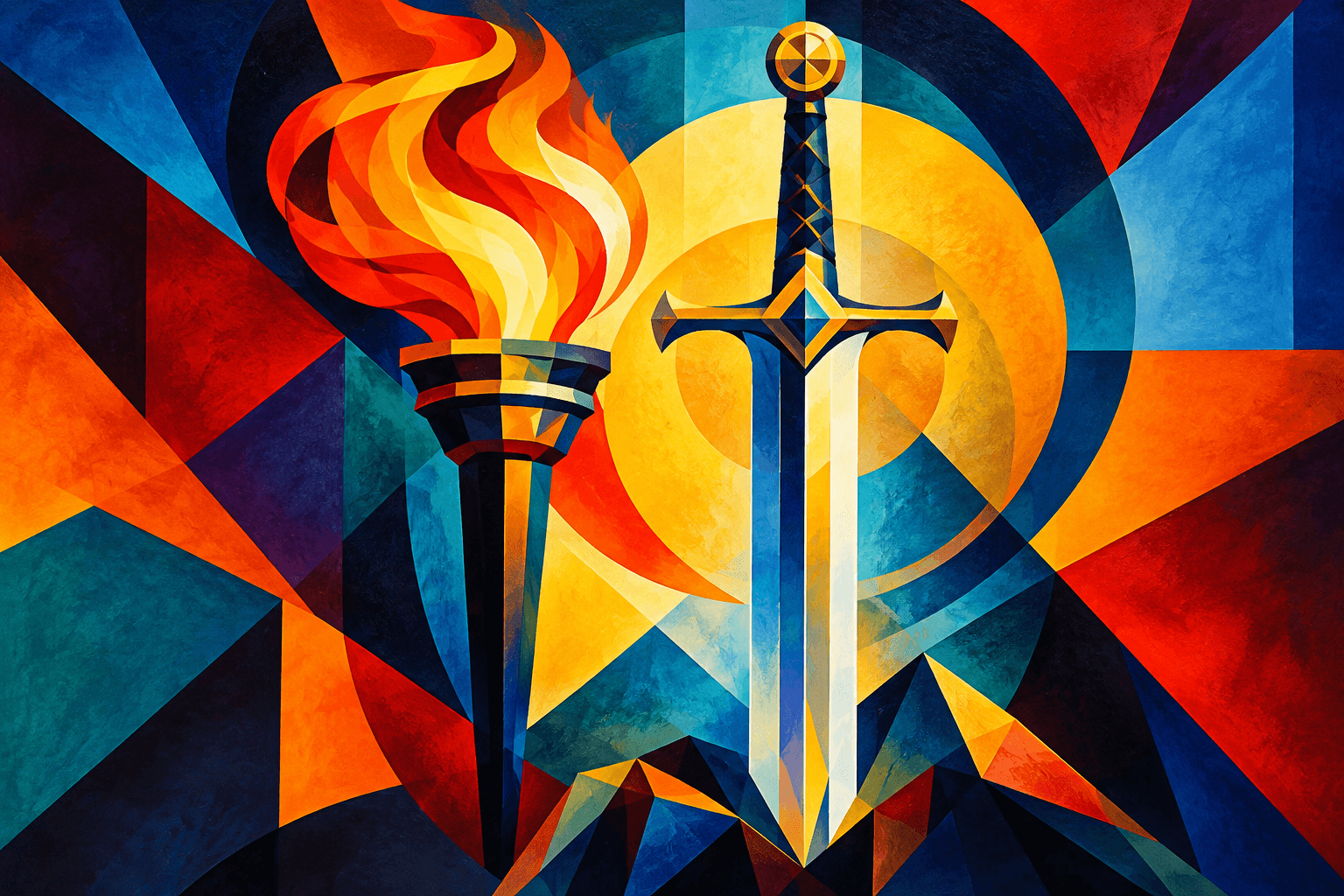 Abstract artwork for Torch and Excalibur