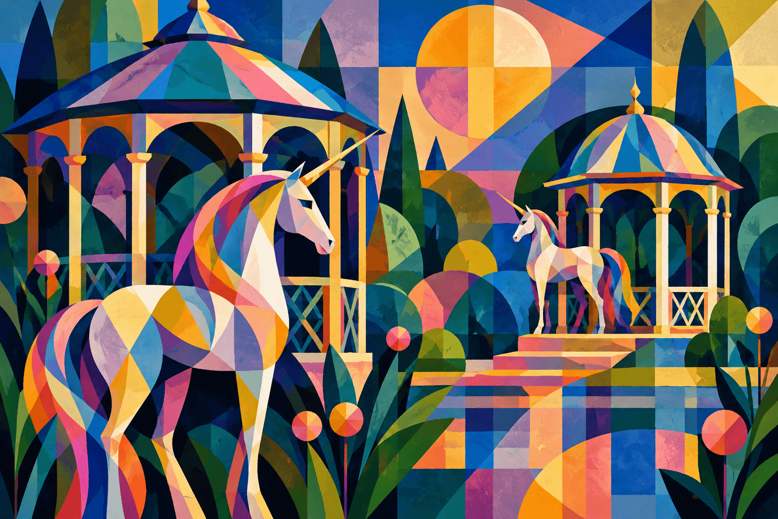 Abstract artwork for Unicorns and Gazebos