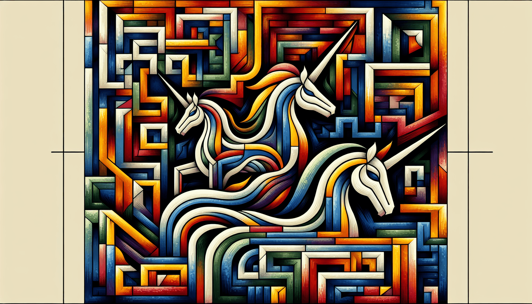 Abstract artwork for Unicorns and Mazes