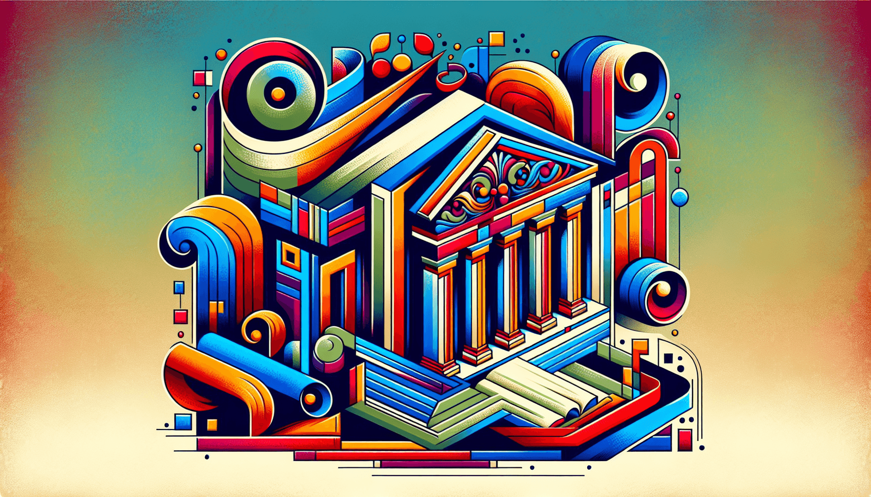 Abstract artwork for University and Scrolls
