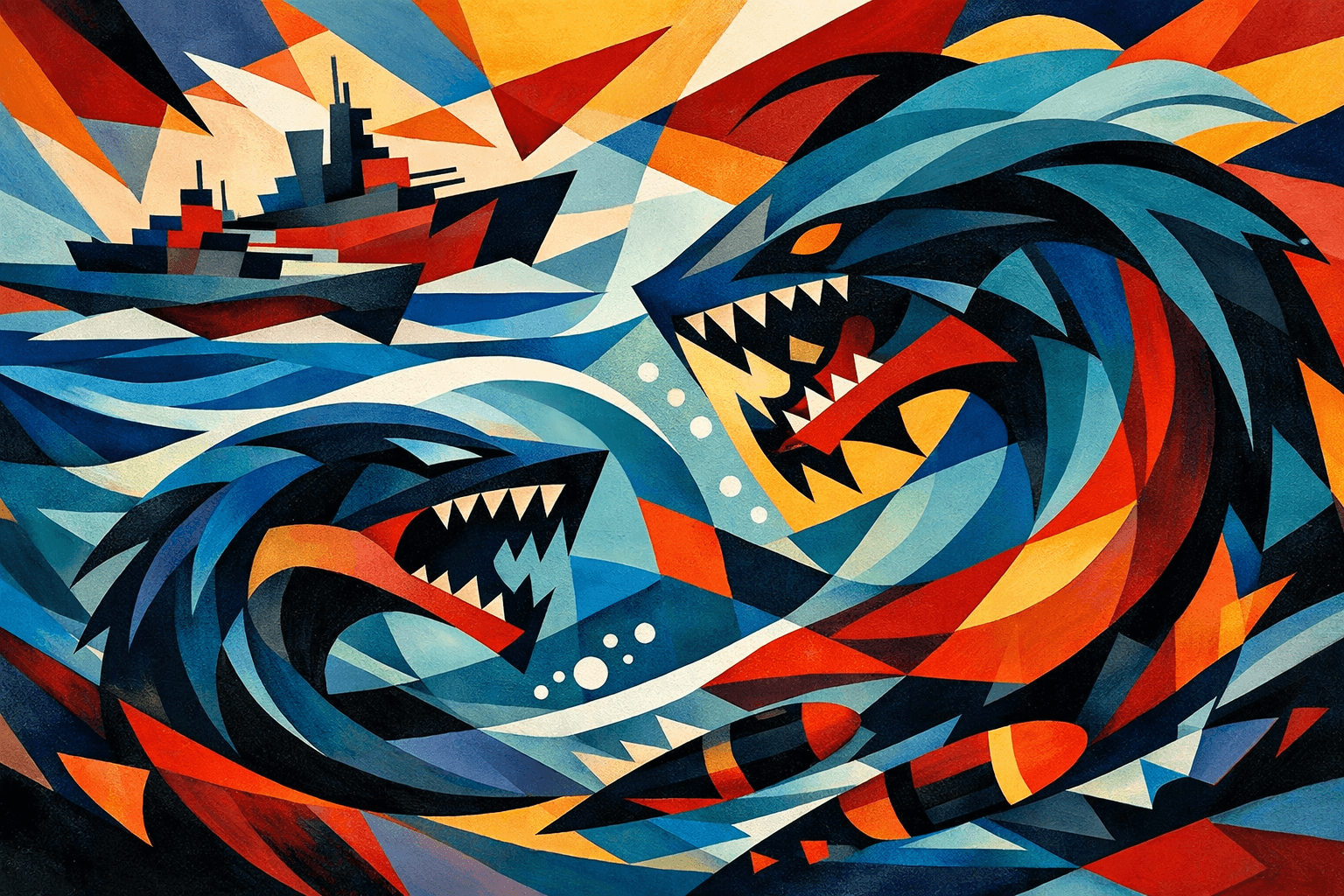 Abstract artwork for Warships and Leviathans