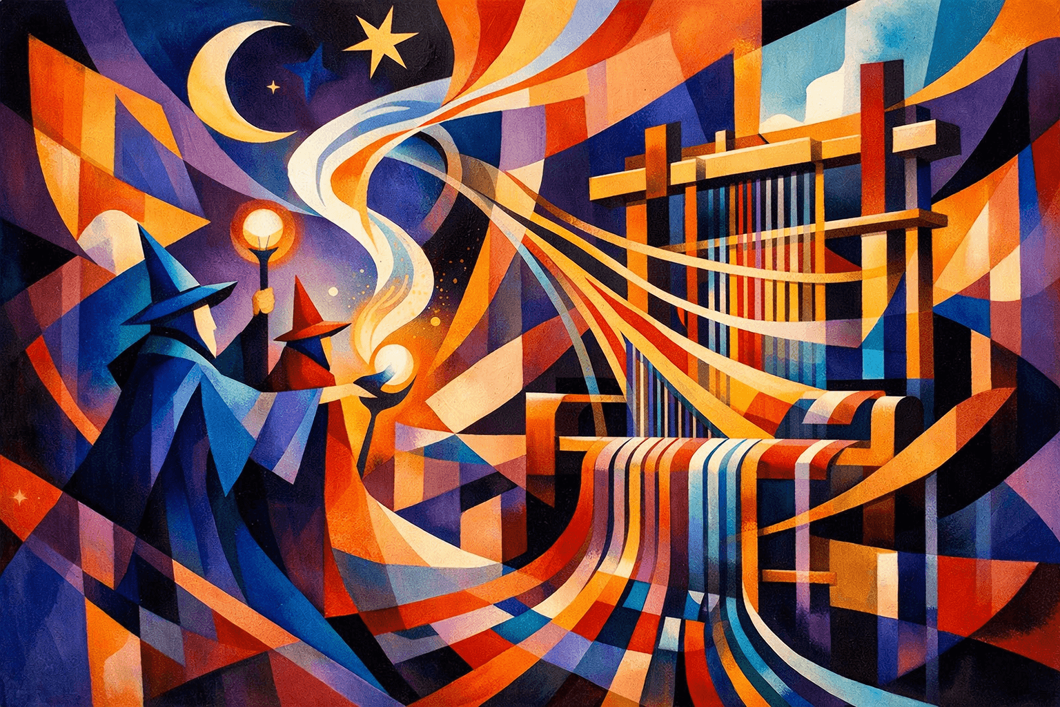 Abstract artwork for Wizards and Looms