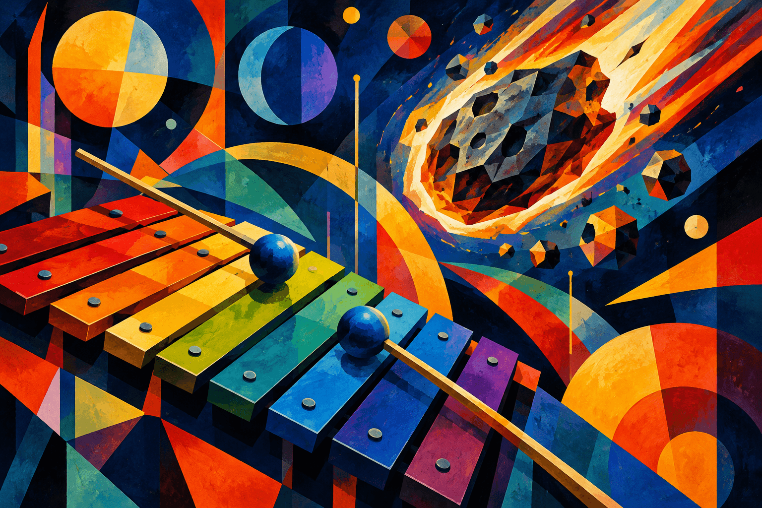 Abstract artwork for Xylophone and Meteorite Mood