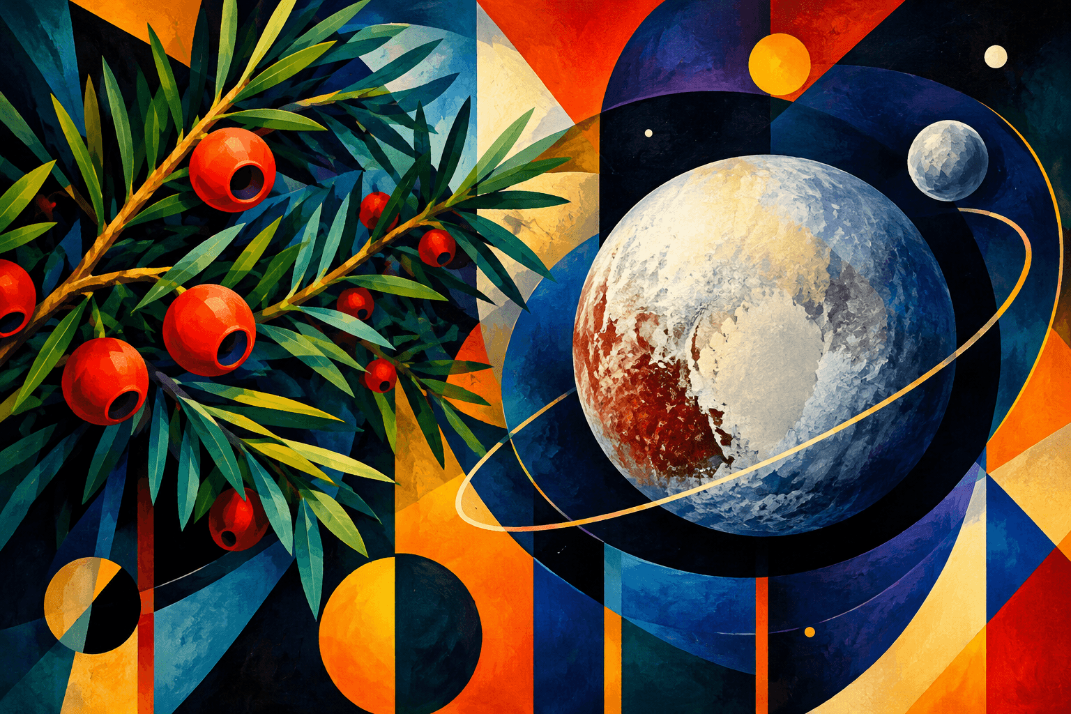 Abstract artwork for Yew and Dwarf Planet Eris